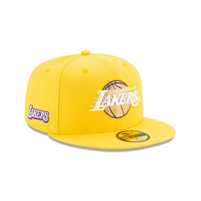 Yellow Los Angeles Lakers Hat - New Era NBA 2019 NBA Authentics City Series Alt 59FIFTY Fitted Caps USA5714890